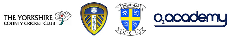 The Yorkshire County Cricket Club, Leeds United, Durham County Cricket Club, O2 Academy